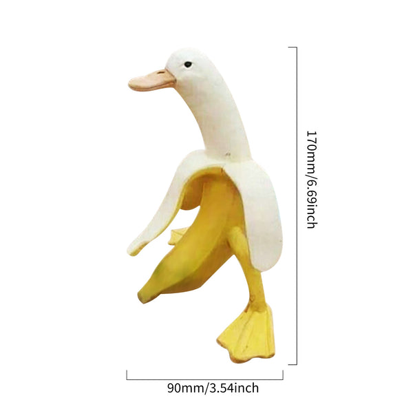 Banana Duck Art Statue, Garden Yard Outdoor Decor, Cute Funny Whimsical Peeled Banana Duck Figurines Decoration Ornaments