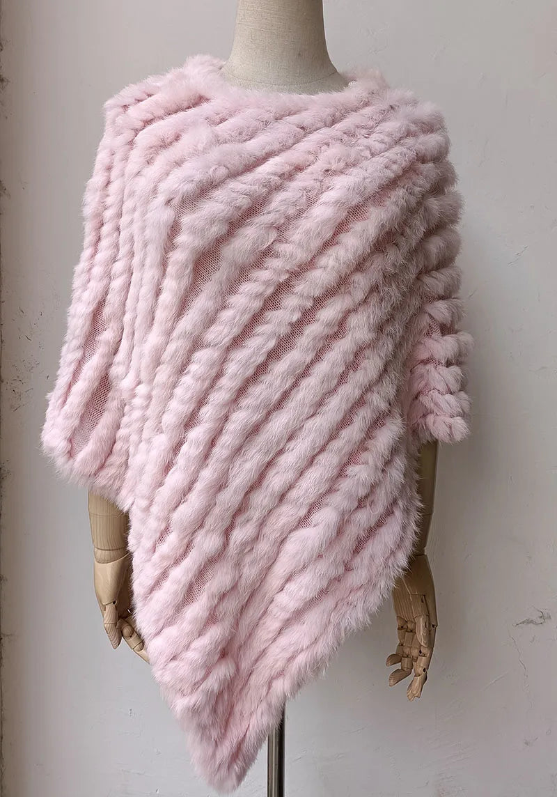 Textured Pointed Hem Poncho for Layering over Outfits