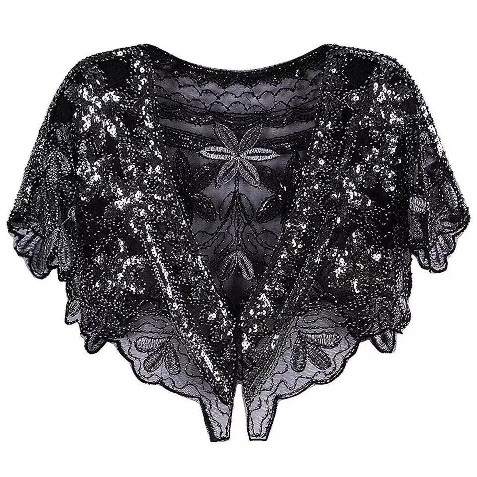 Beaded Scalloped Capelet for Layering over Dresses and Tops