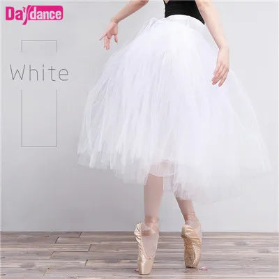 White Ballet Tutu Skirt with Elastic Waist and Attached Briefs