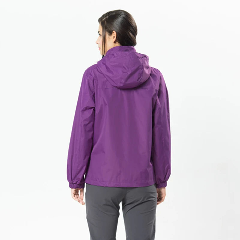 Color Block Hooded Full Zip Long Sleeve Outdoor Jacket