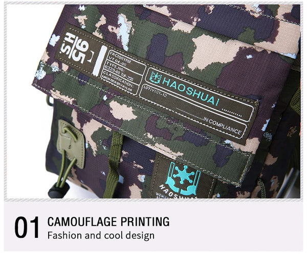 Men's Bag Messenger Bag Male Waterproof Nylon Camouflage Satchel Over the Shoulder Crossbody Bags Handbag Mini Briefcase