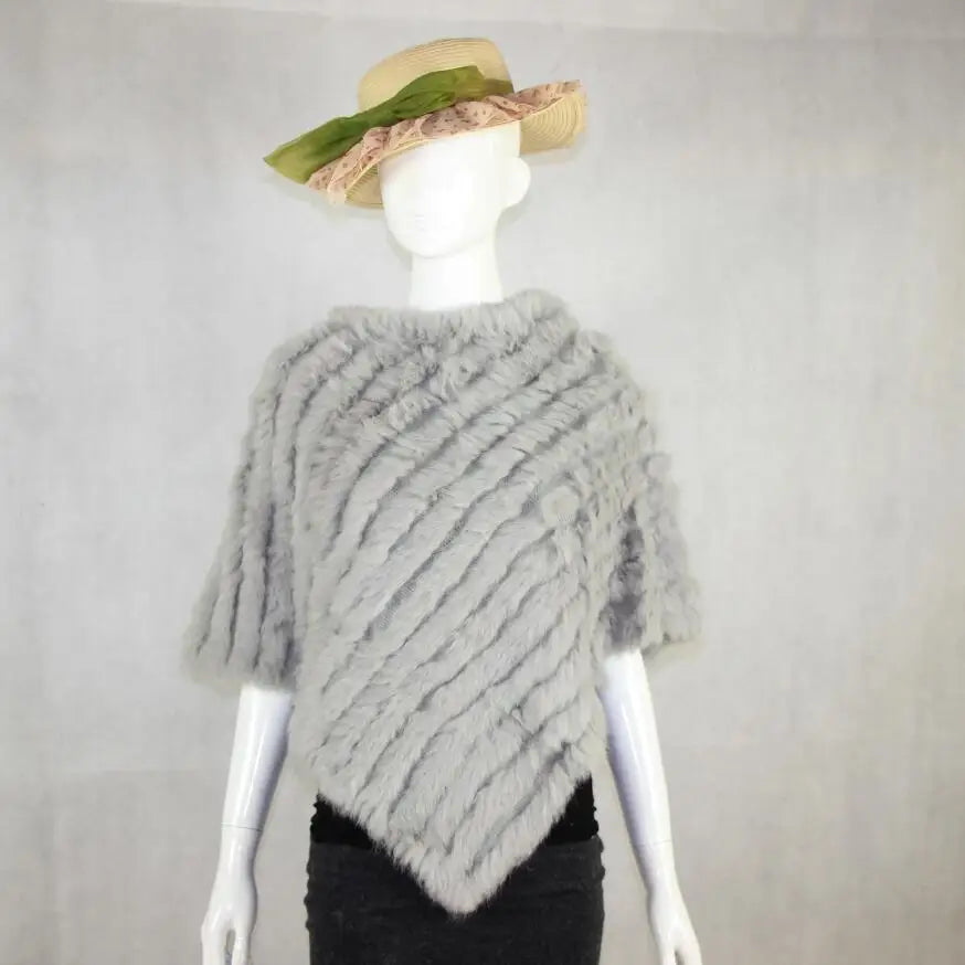 Textured Pointed Hem Poncho for Layering over Outfits