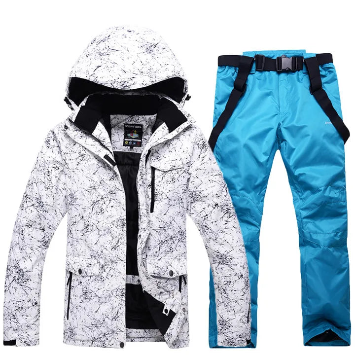 Hooded Ski Jacket and Pants Clothing Set with Style Options