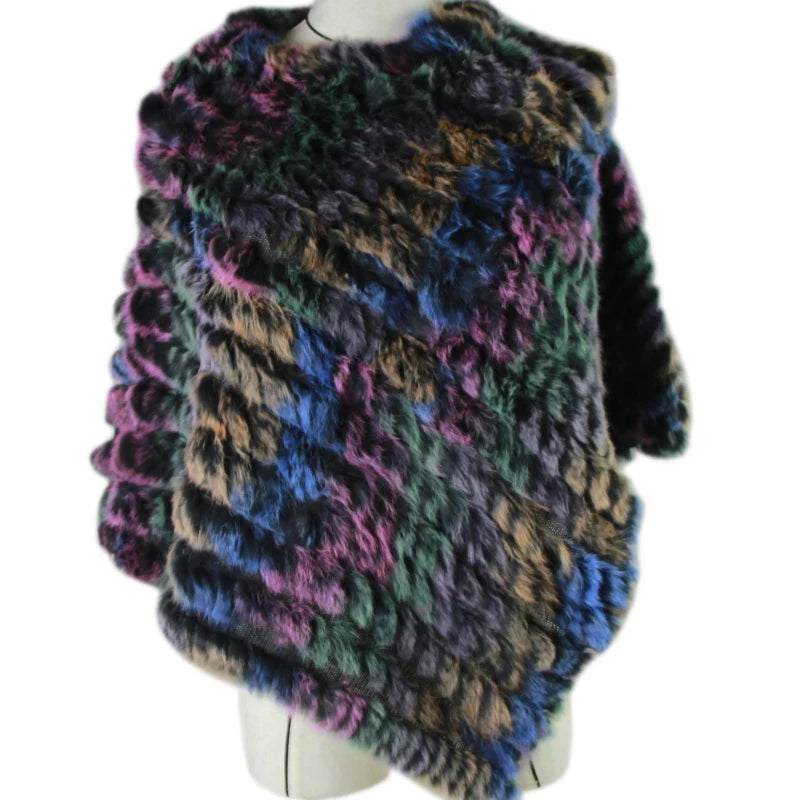 Textured Pointed Hem Poncho for Layering over Outfits