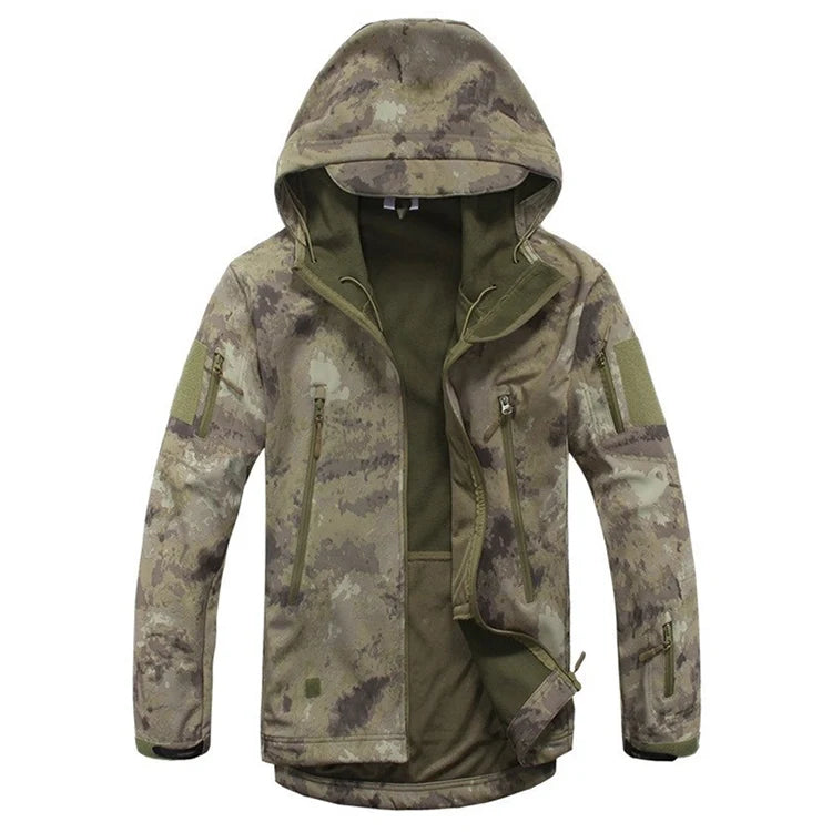 Lurker Soft Shell Camouflage Jacket Men Waterproof Hunting Clothing Warm Camo Tactical Jackets Outdoor Combat Hoodie Coat