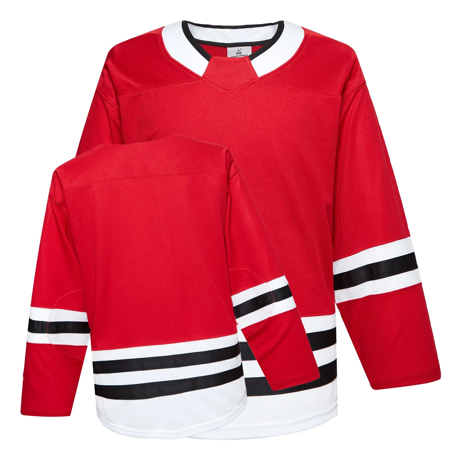Blank Long Sleeve Ice Hockey Practice Jersey with Contrast Stripes