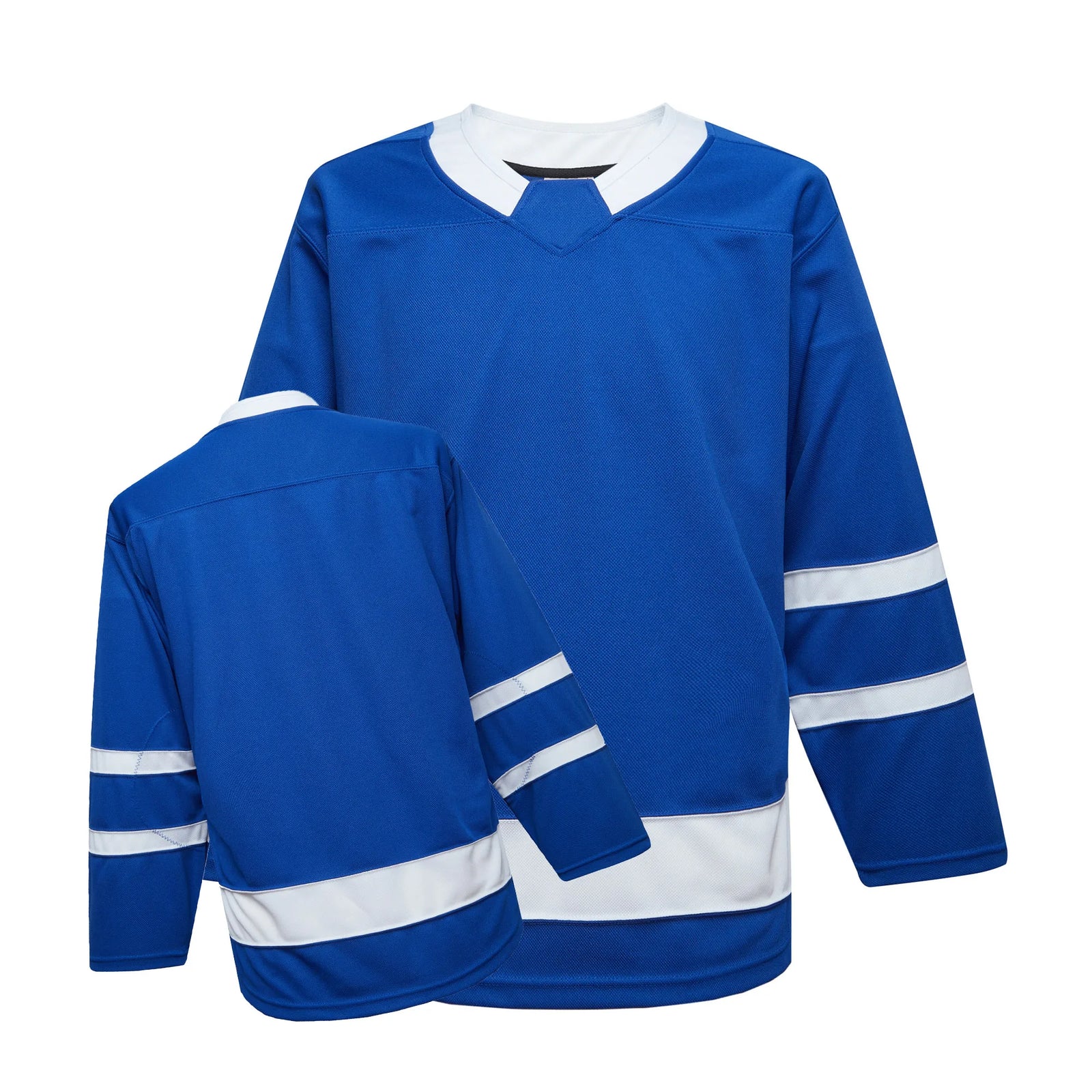 Blank Long Sleeve Ice Hockey Practice Jersey with Contrast Stripes