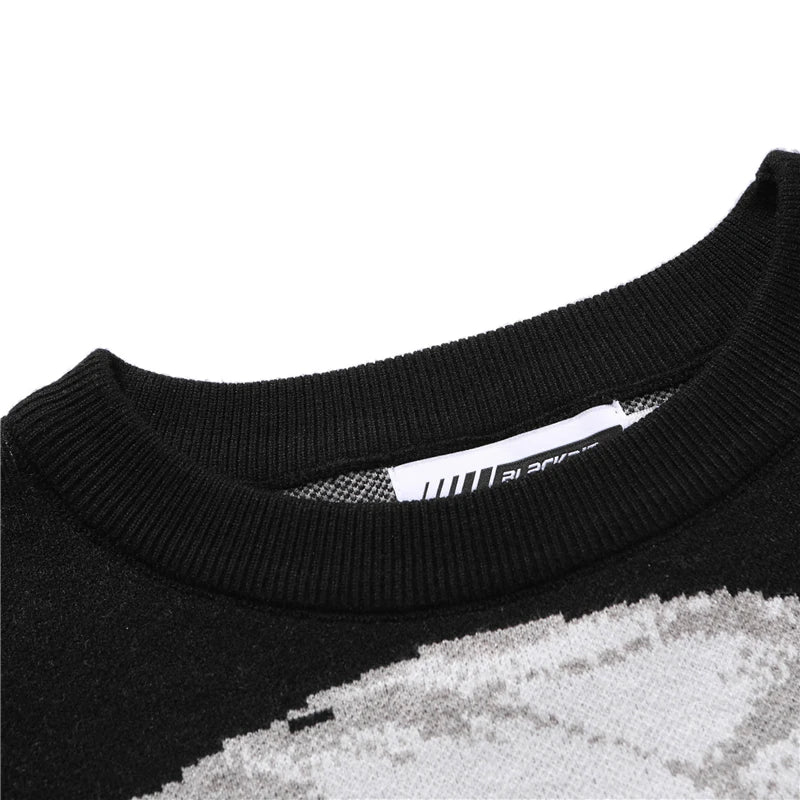 Men's Anime Graphic Crew Neck Knit Sweater