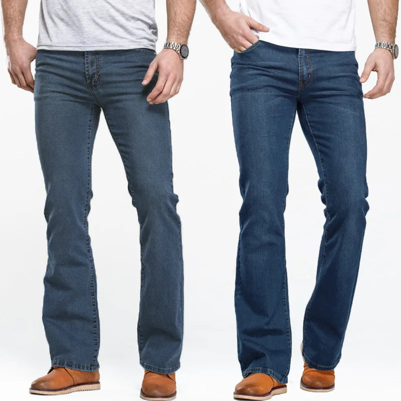 Men's Flared Denim Jeans for Casual Everyday Wear