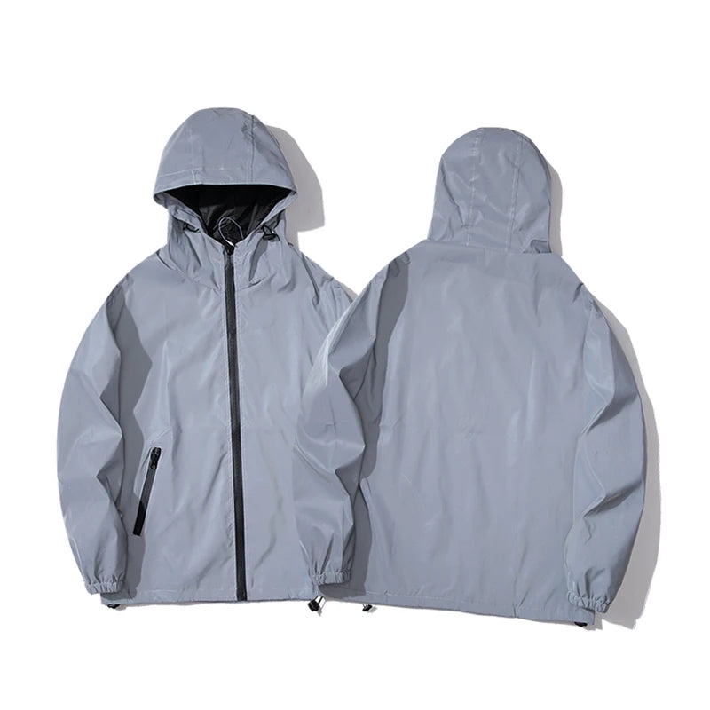 Hooded Long Sleeve Full Zip Casual Streetwear Outer Jacket