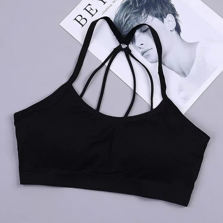 Women's Multi Strap Sports Bra with Letter Strap Options