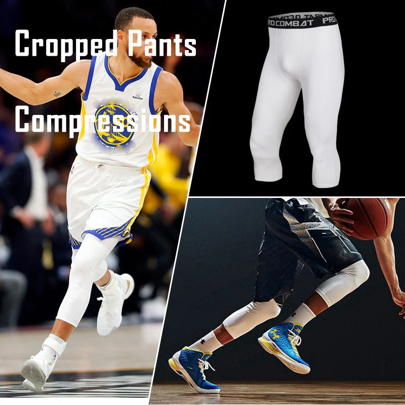 Men's Cropped Training Leggings for Gym and Running