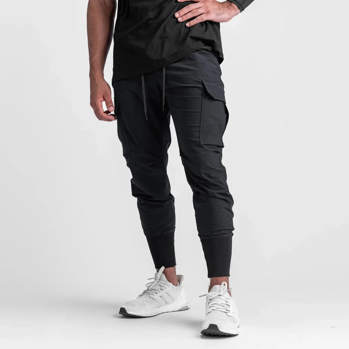 Men's Multi Pocket Drawstring Waist Casual Cargo Pants