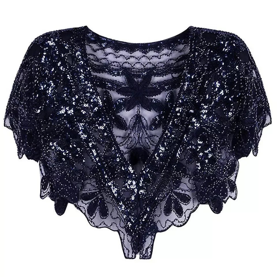 Beaded Scalloped Capelet for Layering over Dresses and Tops