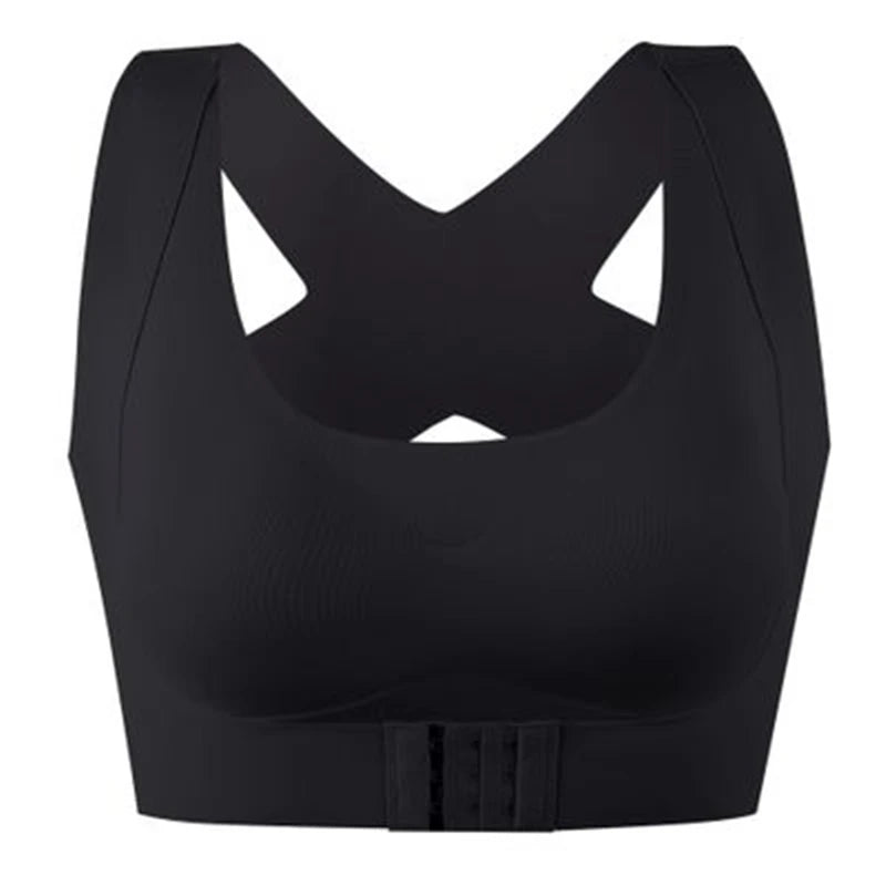 Women's Front Clasp Bra with Wide Crossover Back Straps