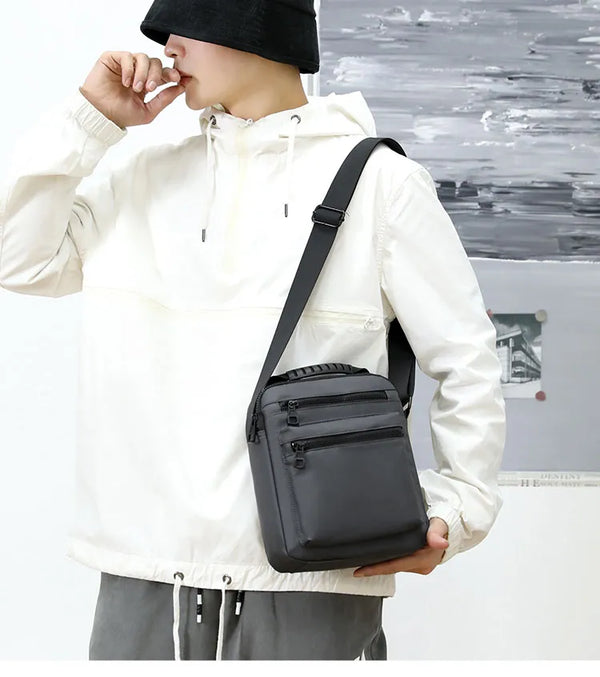 Man Classic Messenger Bag Men's Multifunction Shoulder Sling Pack Nylon Business Crossbody Flap Male Simple Handbags