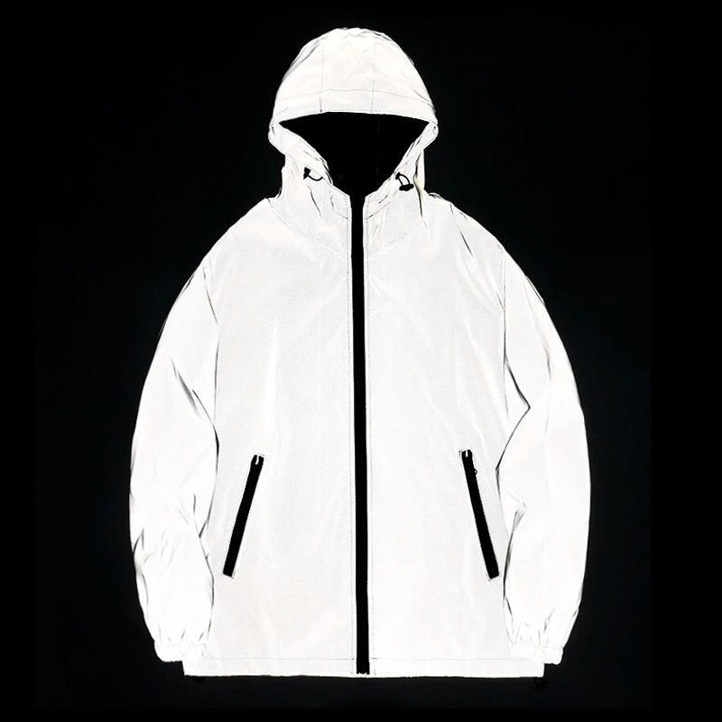 Hooded Long Sleeve Full Zip Casual Streetwear Outer Jacket