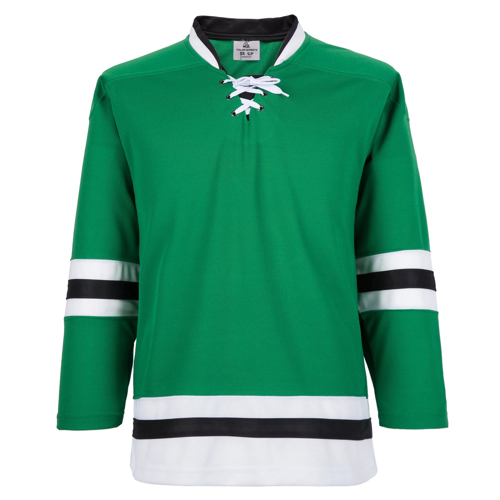 Blank Long Sleeve Ice Hockey Practice Jersey with Contrast Stripes