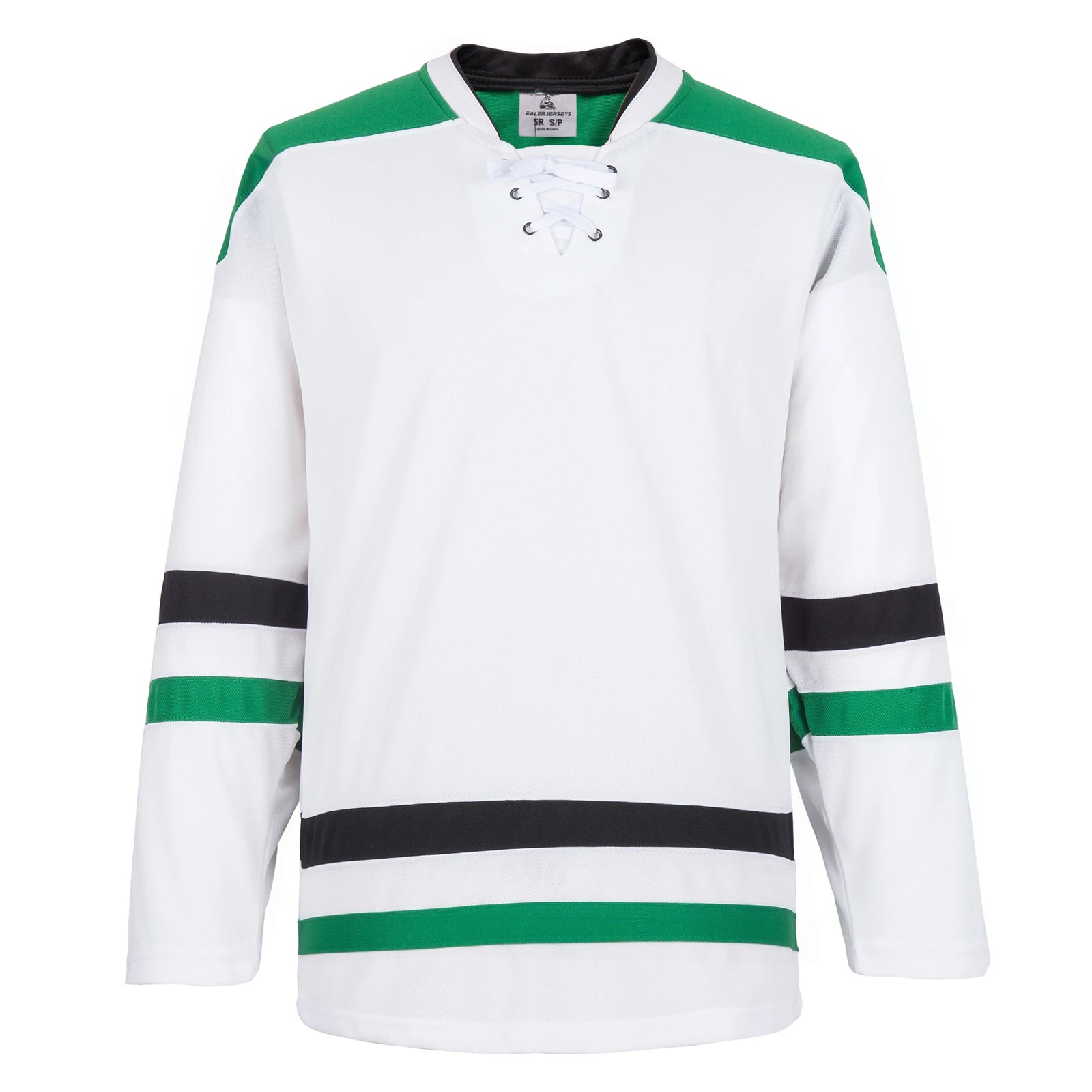 Blank Long Sleeve Ice Hockey Practice Jersey with Contrast Stripes