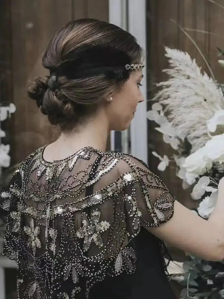 Beaded Scalloped Capelet for Layering over Dresses and Tops