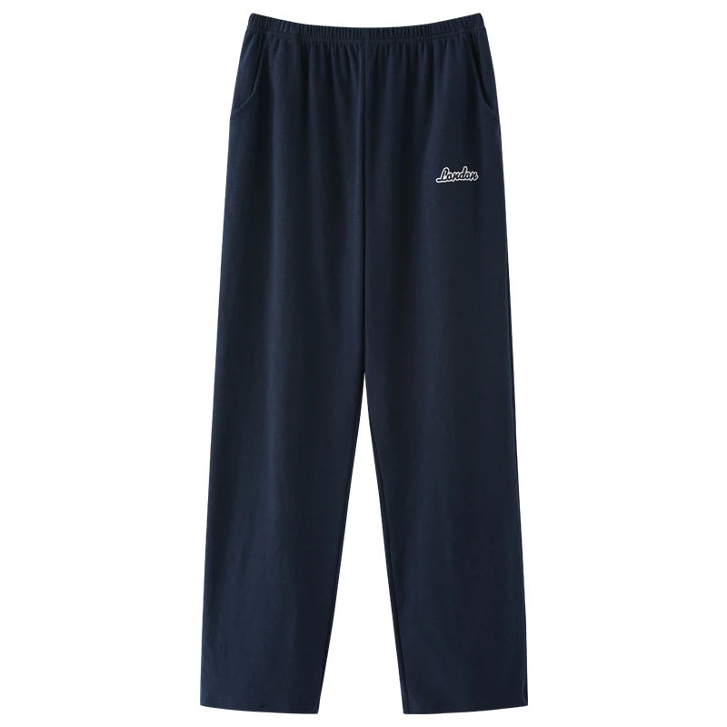 Men's Plaid Elastic Waist Straight Leg Cotton Pajama Pants