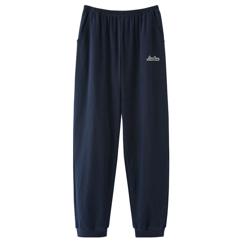 Men's Plaid Elastic Waist Straight Leg Cotton Pajama Pants