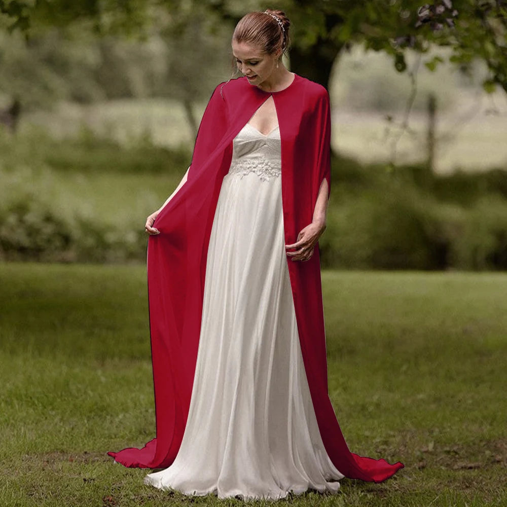 Long Sheer Bridal Cape for Layering over Outfits