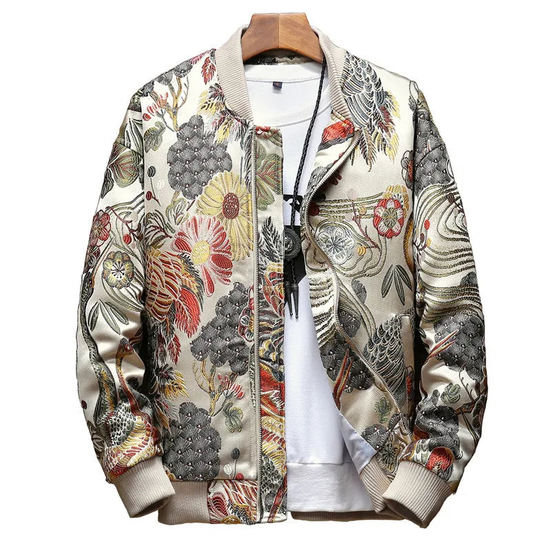 Long Sleeve Casual Streetwear Jacket with Front Closure and Pockets