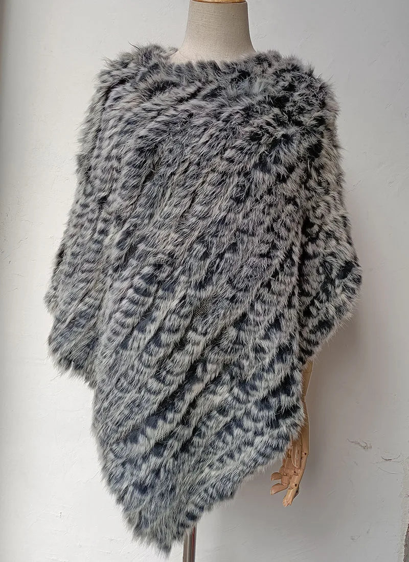Textured Pointed Hem Poncho for Layering over Outfits