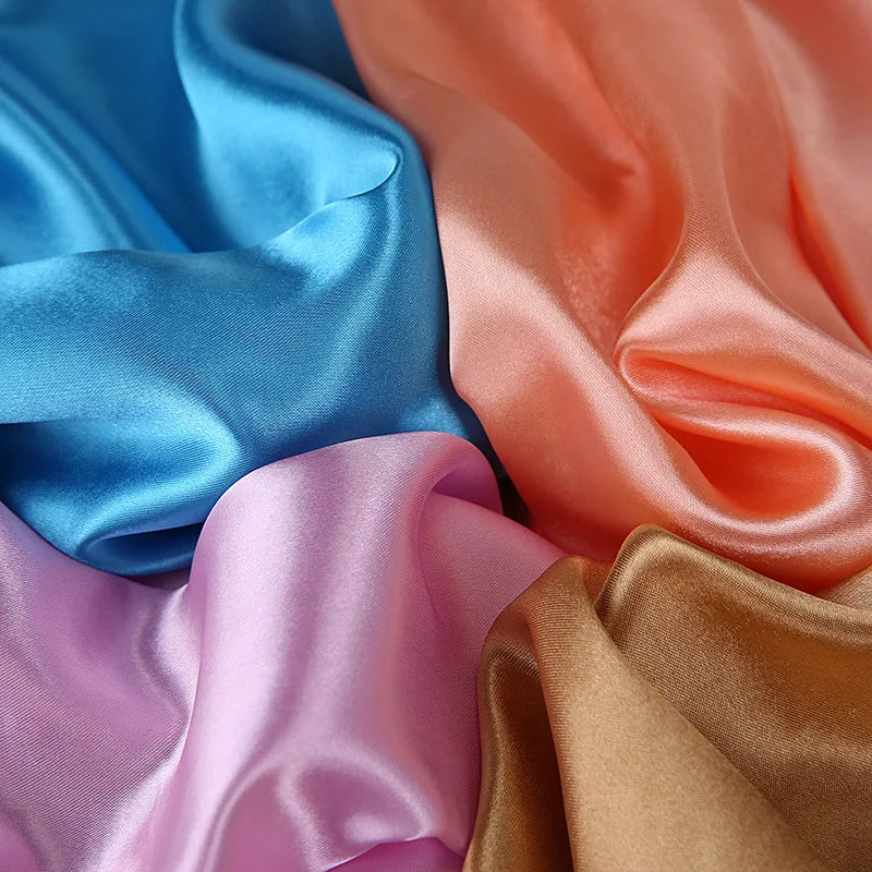 Solid Square Scarf with Smooth Satin Style Finish