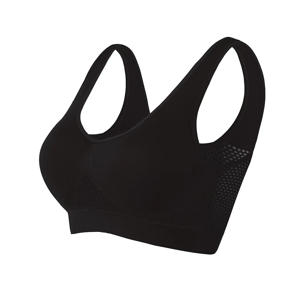 Women's Mesh Panel Racerback Sports Bra