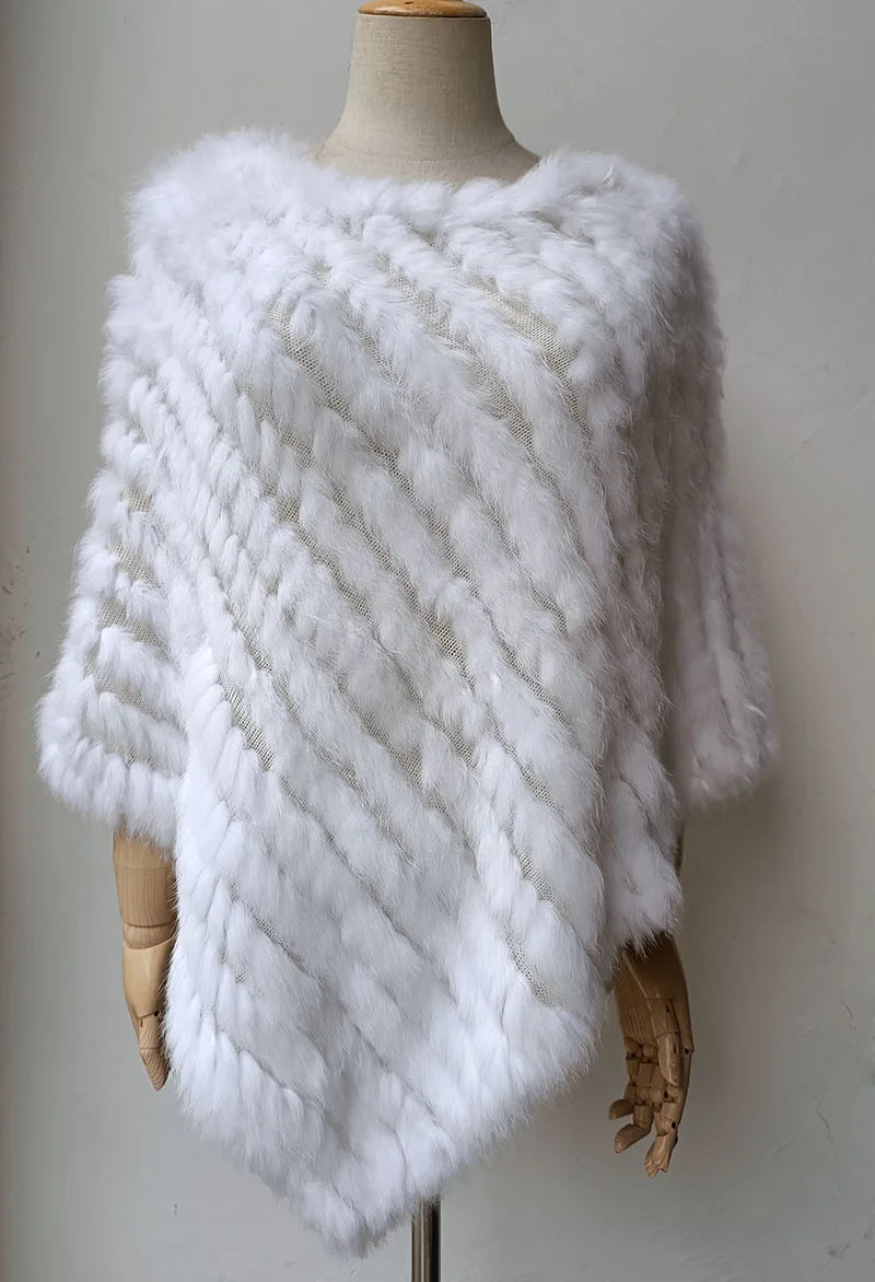 Textured Pointed Hem Poncho for Layering over Outfits