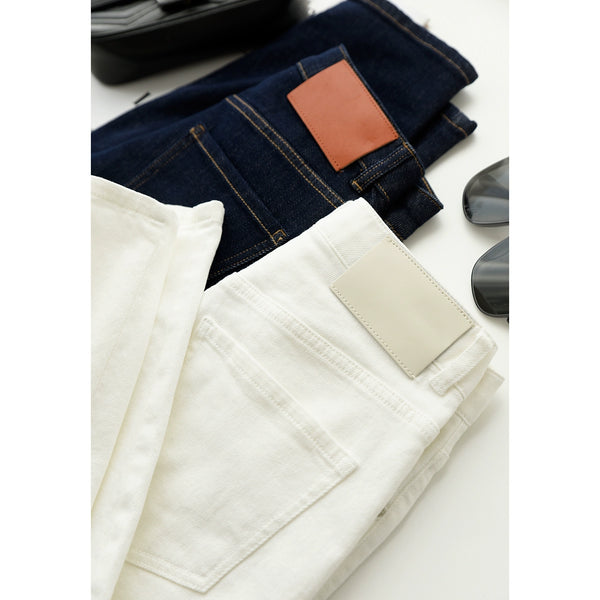 Washed Straight Slim Looking Spring and Autumn Women's Jeans