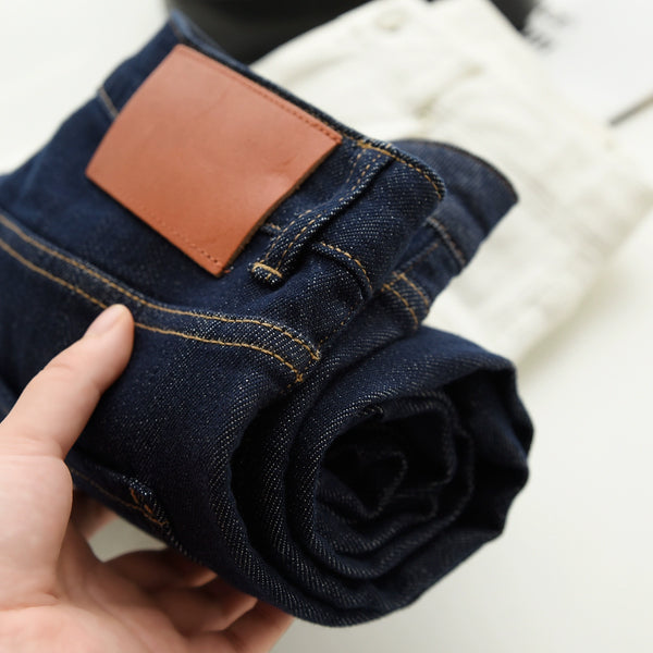 Washed Straight Slim Looking Spring and Autumn Women's Jeans