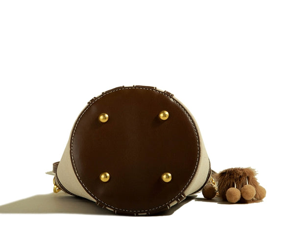 Muzikai Genuine Goods Bucket Bag Advanced Texture Hand-Carrying Bag Female 2023 New Arrival Trendy Retro Minority Crossbody Bag