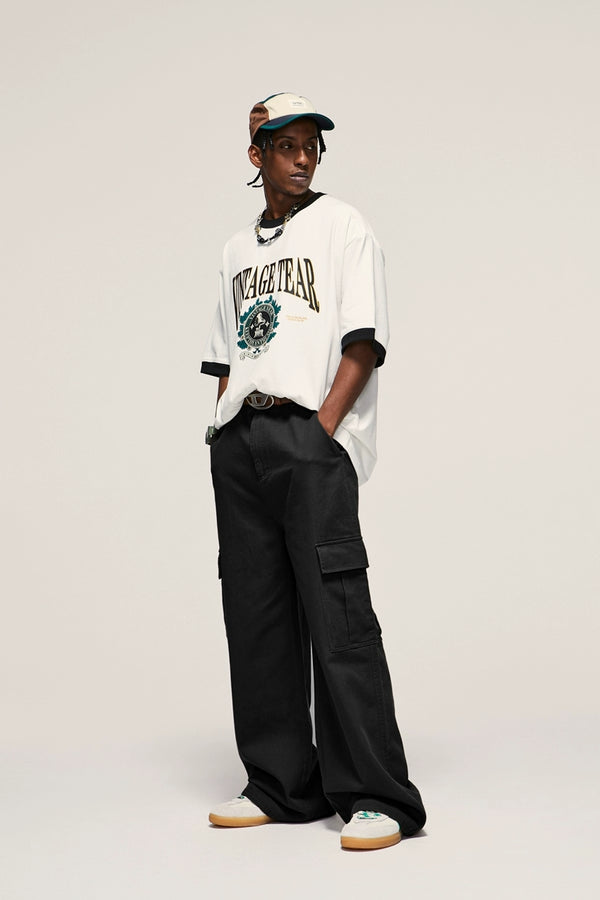 Japanese Style Retro Overalls Male 2024 Spring Street Tide Brand Loose Wide Leg Straight Pocket Casual Pants