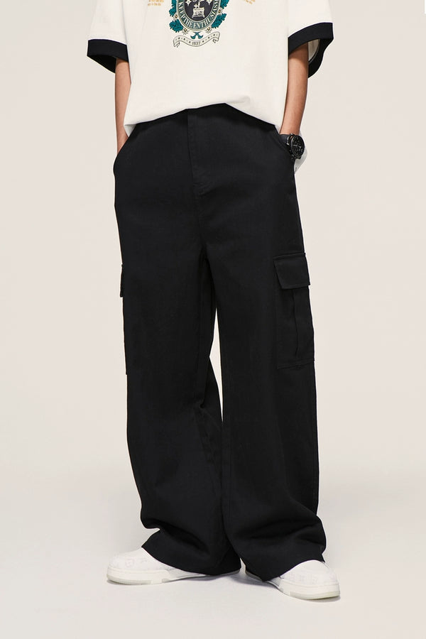 Japanese Style Retro Overalls Male 2024 Spring Street Tide Brand Loose Wide Leg Straight Pocket Casual Pants