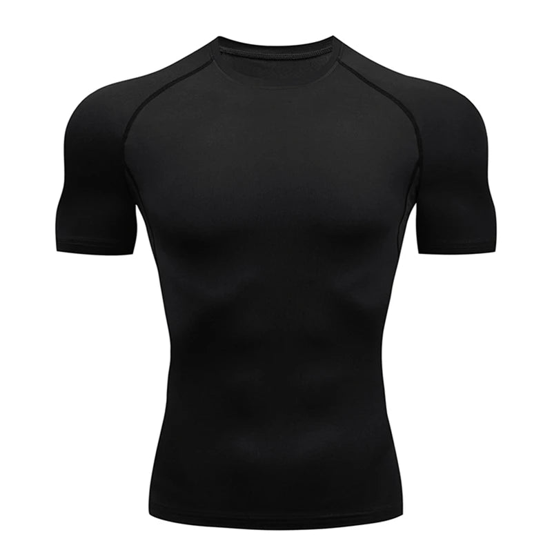 Fitted Crew Neck Short Sleeve Compression T Shirt