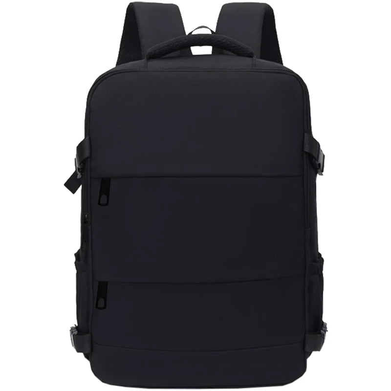 Rectangular Travel Backpack with Side Pockets and Zipper Opening for Daily Carry