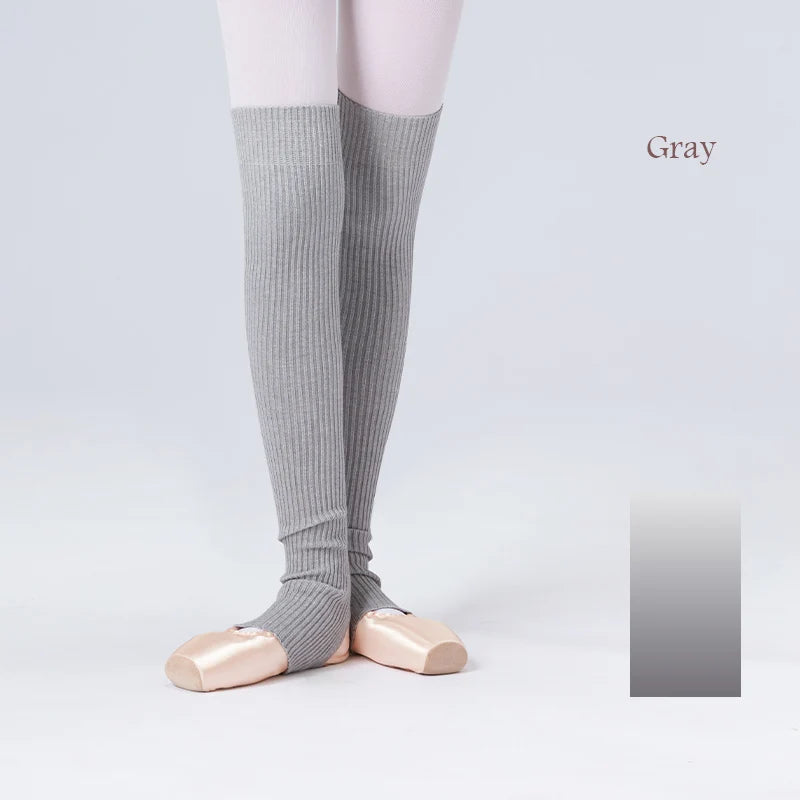 Ribbed Ballet Leg Warmers with Open Heel Foot Shape