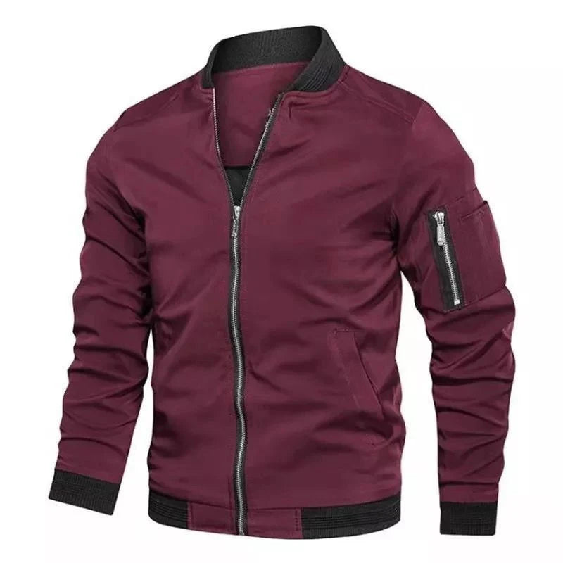 Long Sleeve Casual Streetwear Jacket with Front Closure and Pockets