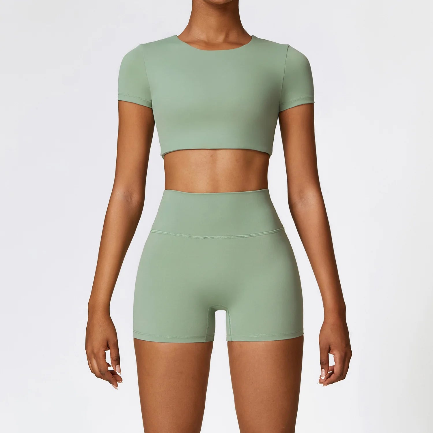 Women's Halter Or Long Sleeve Top And Bottoms Yoga Set