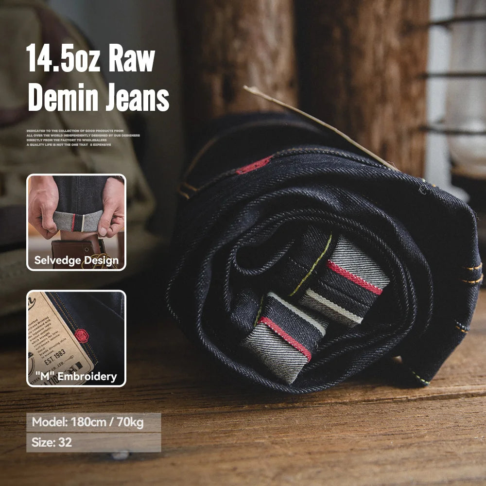 Men's Embroidered Straight Leg Denim Jeans for Casual Everyday Wear