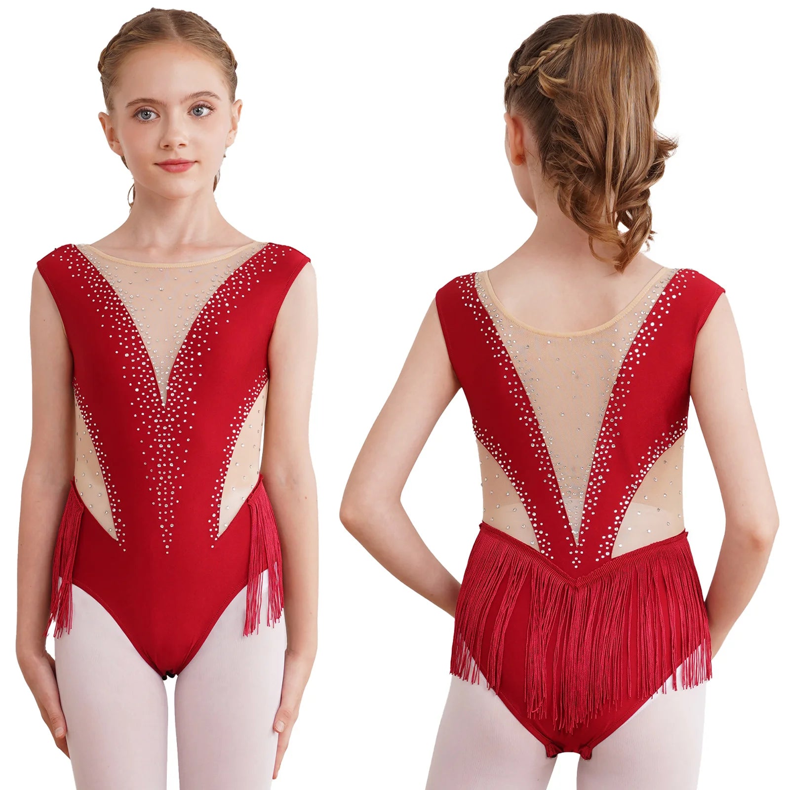 Girls' Lyrical Dance Costume Styles with Rhinestones and Skirted Outfit Options