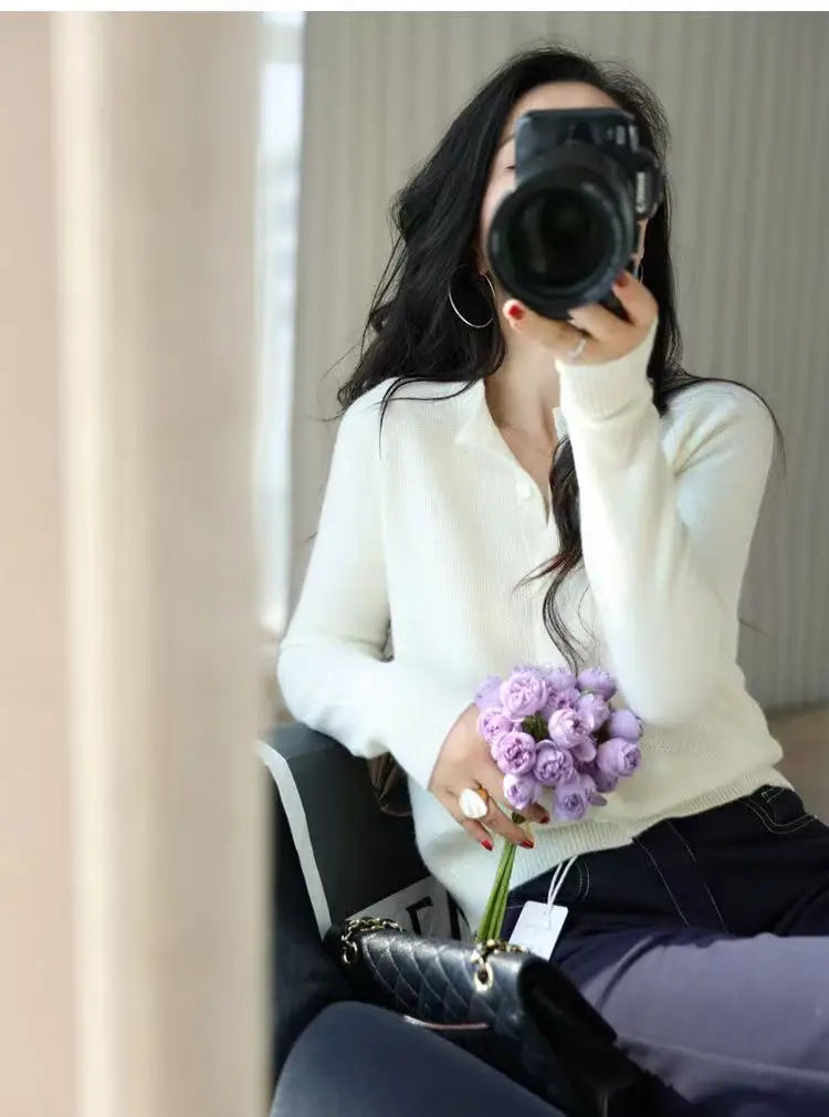 Autumn Women's Pure Cashmere Cardigan - European Style High-end Early Autumn Soft Knit Short Sweater Coat