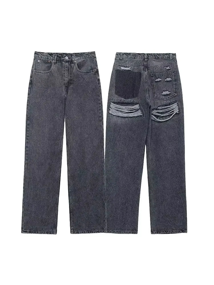 Women's Light Wash Straight Leg Denim Jeans For Everyday Outfits