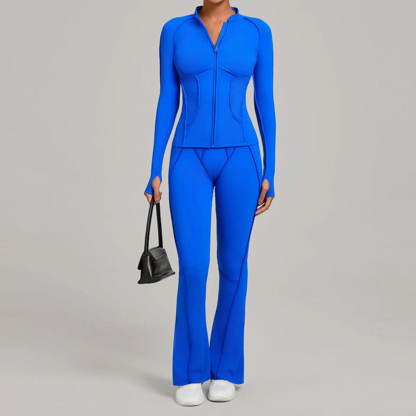 Women's Contrast Seam Bra And Leggings Yoga Set