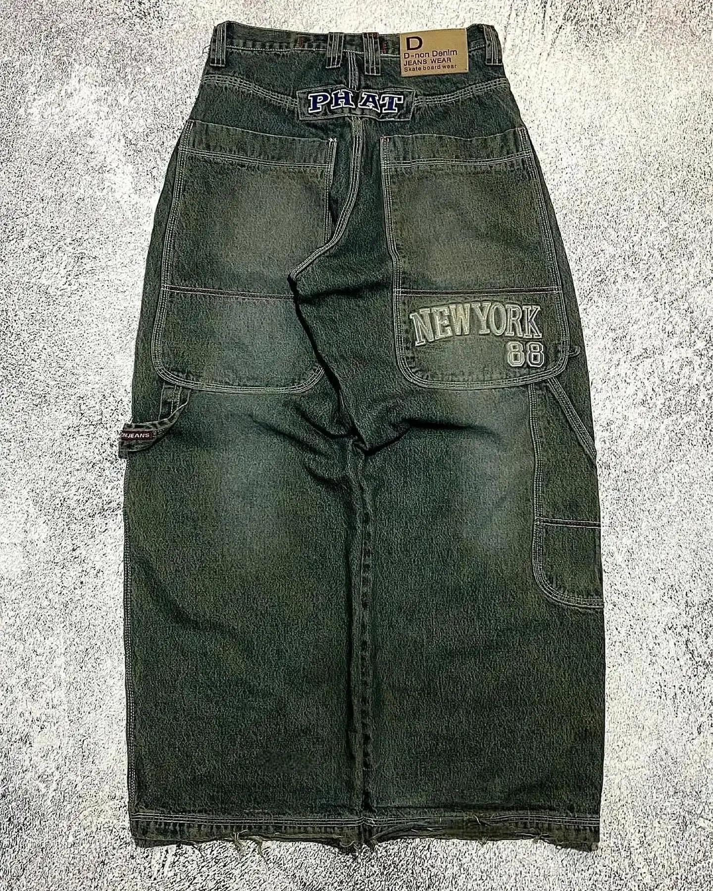 Women's Cargo Wide Leg Pocket Denim Jeans For Everyday Outfits