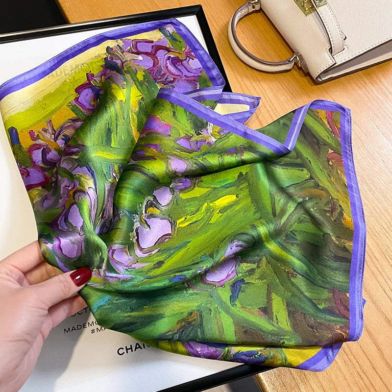 Printed Small Square Scarf for Neck and Hair Styling